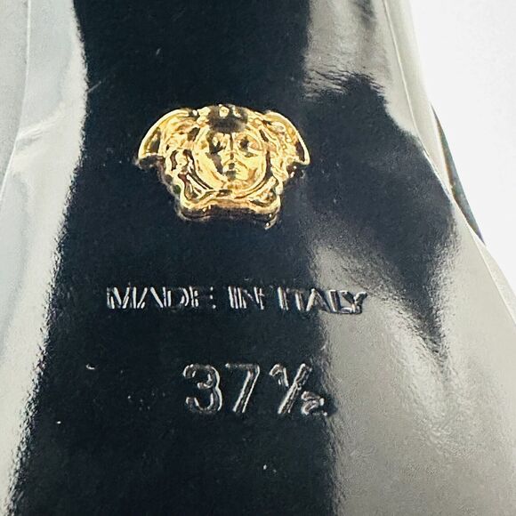 Versace Runway Aevitas Platform Black Leather Ankle Bootie 37.5/ 7.5 NIB $1,725 - Picture 12 of 16
